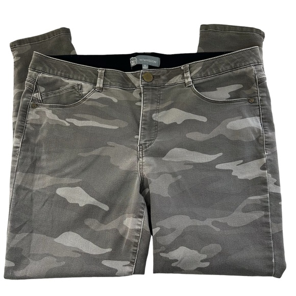 WIT & WISDOM Grey Green Camo Ankle Jeans 16 - Picture 3 of 9